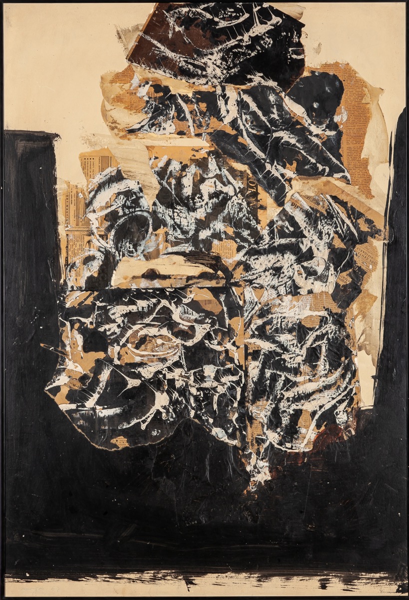 RAFAEL CANOGAR (Toledo, 1935)<br/>"Composición" catalogue nº 41<br/>Mixed media on paper<br/>Signed and dated in 1962<br/>95 x 65 cm<br/>12.000 - 15.000 €